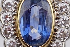 A sapphire and diamond ring